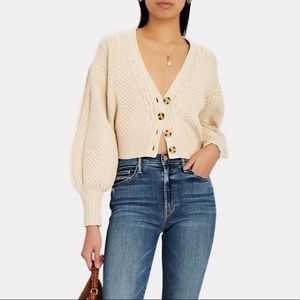 INTERMIX Milana Cable Knit V-Neck Cardigan